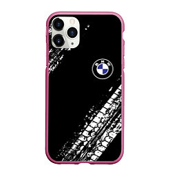 Чехол iPhone 11 Pro матовый BMW : автомобильные текстуры шин, цвет: 3D-малиновый