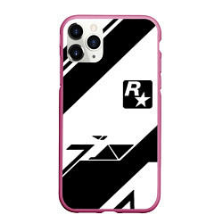 Чехол iPhone 11 Pro матовый Rockstar game pattern, цвет: 3D-малиновый