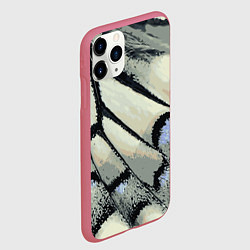 Чехол iPhone 11 Pro матовый Абстракция - крыло бабочки, цвет: 3D-малиновый — фото 2