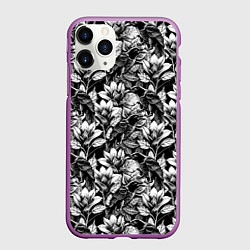 Чехол iPhone 11 Pro матовый Вороны в цветах