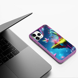 Чехол iPhone 11 Pro матовый Космическая фантазия - нейросеть, цвет: 3D-фиолетовый — фото 2