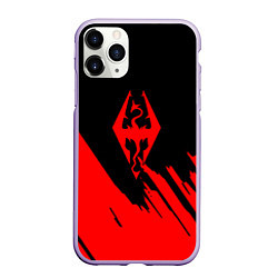 Чехол iPhone 11 Pro матовый The elder scrolls красные штрихи