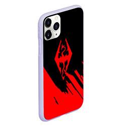 Чехол iPhone 11 Pro матовый The elder scrolls красные штрихи, цвет: 3D-светло-сиреневый — фото 2