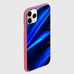 Чехол iPhone 11 Pro матовый Синяя геометрическая абстракция, цвет: 3D-малиновый — фото 2