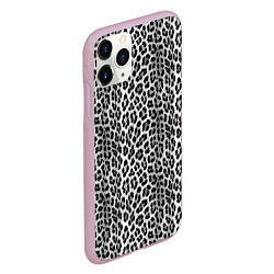 Чехол iPhone 11 Pro матовый Черно-белая шкура леопарда, цвет: 3D-розовый — фото 2