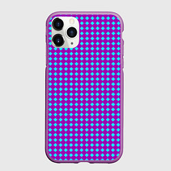 Чехол iPhone 11 Pro матовый Паттерн кругов и ромбов, цвет: 3D-фиолетовый
