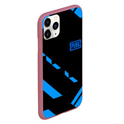 Чехол iPhone 11 Pro матовый PUBG blue geometry, цвет: 3D-малиновый — фото 2