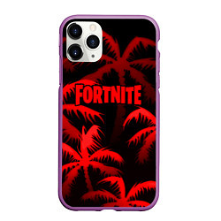 Чехол iPhone 11 Pro матовый Fortnite tropic red, цвет: 3D-фиолетовый