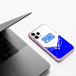 Чехол iPhone 11 Pro матовый PUBG синие краски, цвет: 3D-розовый — фото 2