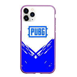 Чехол iPhone 11 Pro матовый PUBG синие краски, цвет: 3D-фиолетовый