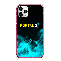 Чехол iPhone 11 Pro матовый Portal fire blue