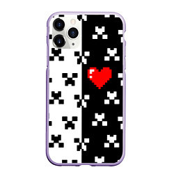 Чехол iPhone 11 Pro матовый Minecraft pattern love