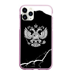 Чехол iPhone 11 Pro матовый Герб РФ шторм