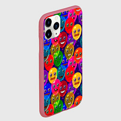 Чехол iPhone 11 Pro матовый Шары монстры, цвет: 3D-малиновый — фото 2