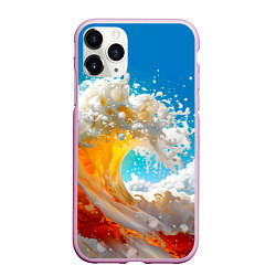 Чехол iPhone 11 Pro матовый Море пива - большая волна, цвет: 3D-розовый