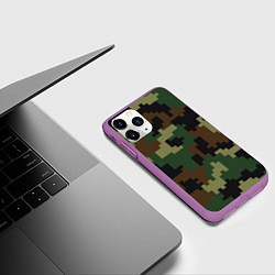 Чехол iPhone 11 Pro матовый Камуфляж хаки текстура, цвет: 3D-фиолетовый — фото 2