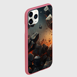 Чехол iPhone 11 Pro матовый Эпичный взрыв из камней, цвет: 3D-малиновый — фото 2