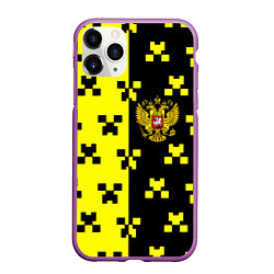 Чехол iPhone 11 Pro матовый Minecraft Russia, цвет: 3D-фиолетовый