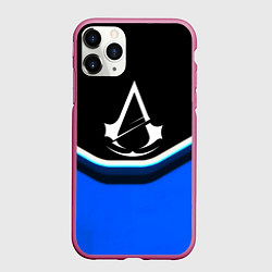 Чехол iPhone 11 Pro матовый Assassins Creed logo abstergo, цвет: 3D-малиновый