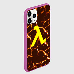 Чехол iPhone 11 Pro матовый Half life разломы блэк меса, цвет: 3D-фиолетовый — фото 2