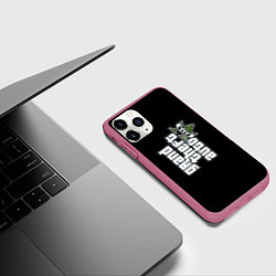 Чехол iPhone 11 Pro матовый GTA5 logo game rockstar, цвет: 3D-малиновый — фото 2