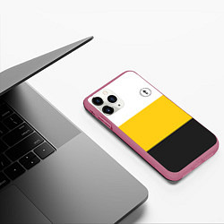 Чехол iPhone 11 Pro матовый За веру царя и святую триединую Русь Крест на узор, цвет: 3D-малиновый — фото 2