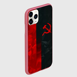 Чехол iPhone 11 Pro матовый СССР геометрия спорт символика, цвет: 3D-малиновый — фото 2