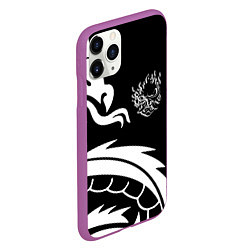 Чехол iPhone 11 Pro матовый Samurai dragon steel japan, цвет: 3D-фиолетовый — фото 2