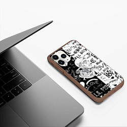 Чехол iPhone 11 Pro матовый Lii Peep pattern rap, цвет: 3D-коричневый — фото 2