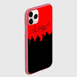 Чехол iPhone 11 Pro матовый Lil Peep band, цвет: 3D-малиновый — фото 2