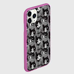 Чехол iPhone 11 Pro матовый Коты в оптической иллюзии, цвет: 3D-фиолетовый — фото 2