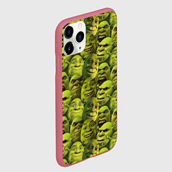 Чехол iPhone 11 Pro матовый Шрек - паттерн, цвет: 3D-малиновый — фото 2