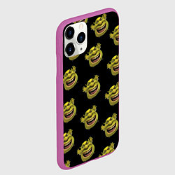 Чехол iPhone 11 Pro матовый Паттерн - Шрек, цвет: 3D-фиолетовый — фото 2