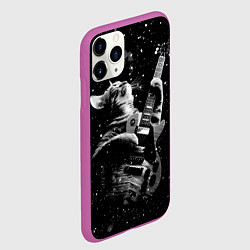 Чехол iPhone 11 Pro матовый Романтичный кот играет на гитаре, цвет: 3D-фиолетовый — фото 2