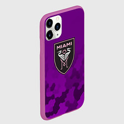 Чехол iPhone 11 Pro матовый Inter Miami logo pattern, цвет: 3D-фиолетовый — фото 2