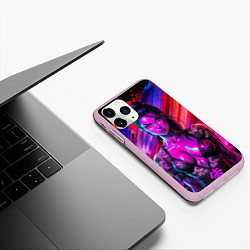 Чехол iPhone 11 Pro матовый Девушка самурай в откровенном костюме, цвет: 3D-розовый — фото 2