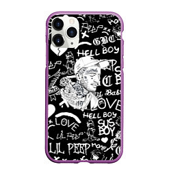 Чехол iPhone 11 Pro матовый Lil Peep pattern автографы лого