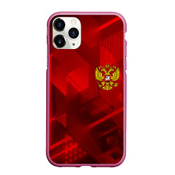 Чехол iPhone 11 Pro матовый Россия герб текстура