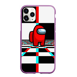 Чехол iPhone 11 Pro матовый Among us games optical chessboard