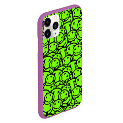 Чехол iPhone 11 Pro матовый Nirvana green logo smile, цвет: 3D-фиолетовый — фото 2