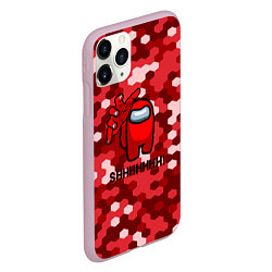 Чехол iPhone 11 Pro матовый Among us pixel game, цвет: 3D-розовый — фото 2