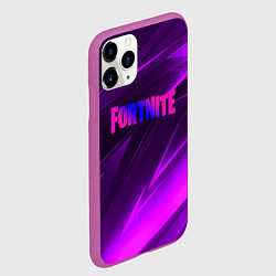Чехол iPhone 11 Pro матовый Fortnite neon stripes angles logo, цвет: 3D-фиолетовый — фото 2