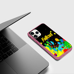 Чехол iPhone 11 Pro матовый Fallout цветные краски, цвет: 3D-малиновый — фото 2