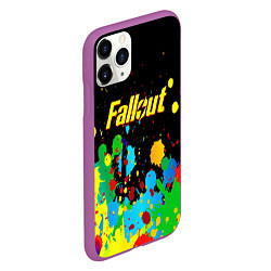 Чехол iPhone 11 Pro матовый Fallout цветные краски, цвет: 3D-фиолетовый — фото 2