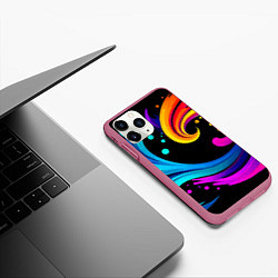 Чехол iPhone 11 Pro матовый Joy wave - ai art fantasy, цвет: 3D-малиновый — фото 2