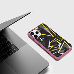 Чехол iPhone 11 Pro матовый Абстрактный фон со спортивным узором, цвет: 3D-малиновый — фото 2