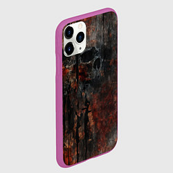 Чехол iPhone 11 Pro матовый Текстура с черепами, цвет: 3D-фиолетовый — фото 2