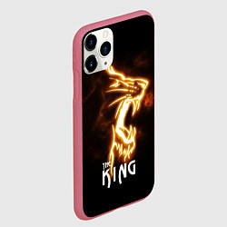 Чехол iPhone 11 Pro матовый Lion fire King, цвет: 3D-малиновый — фото 2