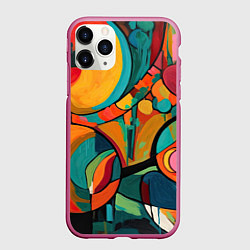 Чехол iPhone 11 Pro матовый В стиле Малевича, цвет: 3D-малиновый