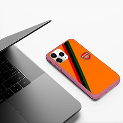 Чехол iPhone 11 Pro матовый Arsenal geometry steel, цвет: 3D-малиновый — фото 2